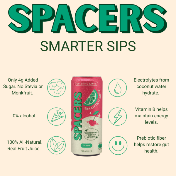Spacers Cherry Lime Alcohol-Free Functional RTD Beverage